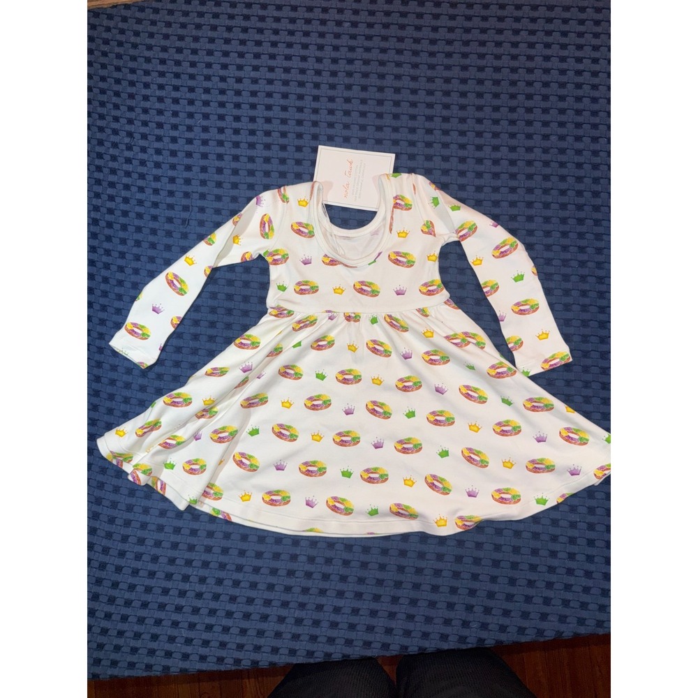 NWT Toddler 2T Nola Tawk Mardi Gras Dress Little Girls King Cake New Orleans